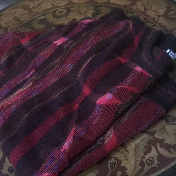 🔥VTG Coogi Style Protege Collection Maroon Multi Textured Crewneck Sweater L - Picture 9 of 11